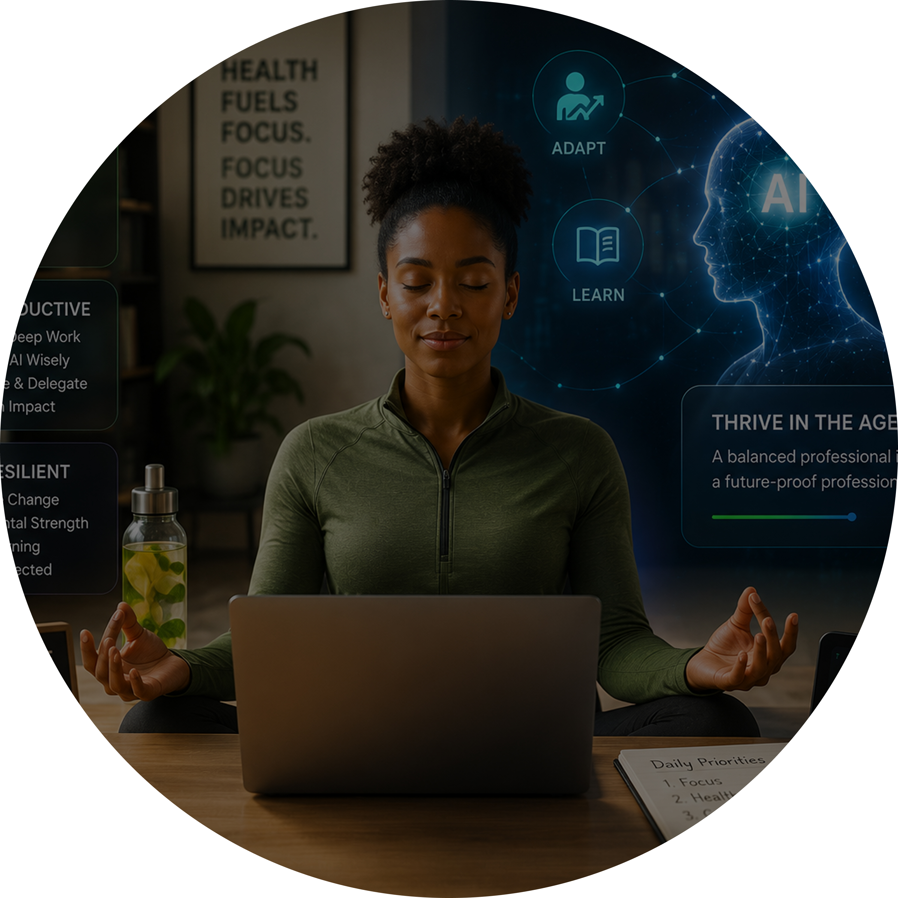 Woman working on a laptop